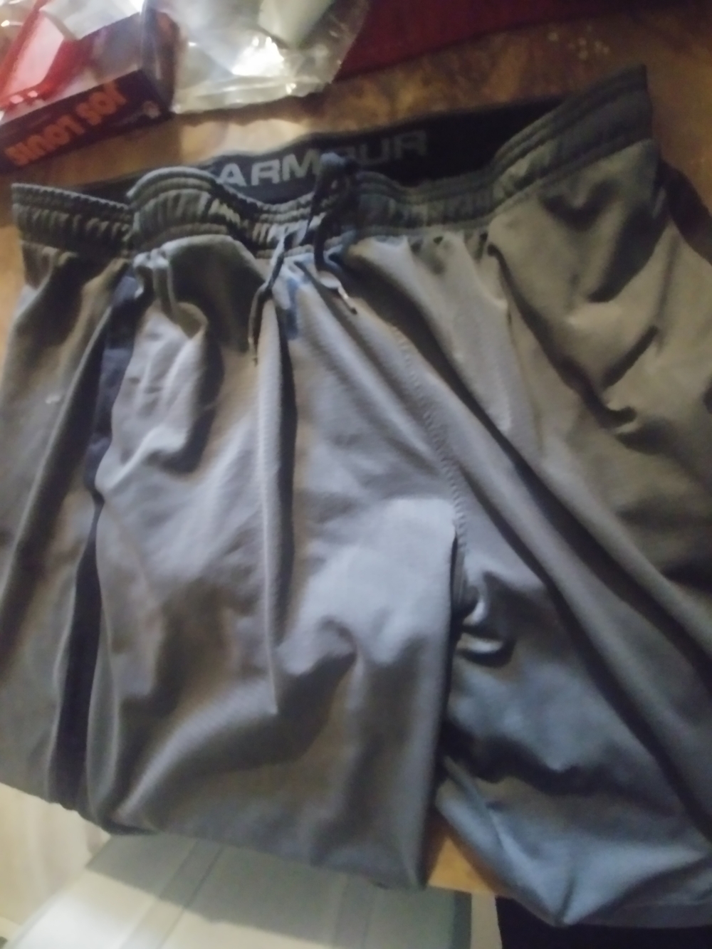 Under Armour Men’s Dark Gray Athletic Shorts with Drawstring